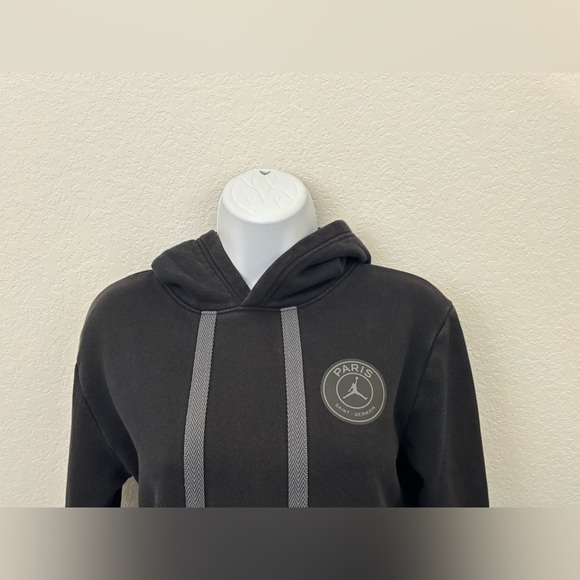 Nike Jordan PSG Paris Saint Germain Hoodie Pullover Fleece Boys L Black - Picture 2 of 8